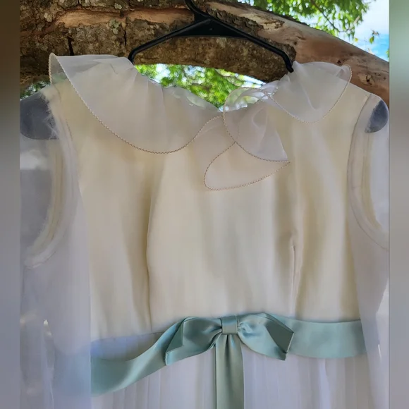 Sold Vintage 70's Ruffle Pleated Gown - Picture 5 of 8